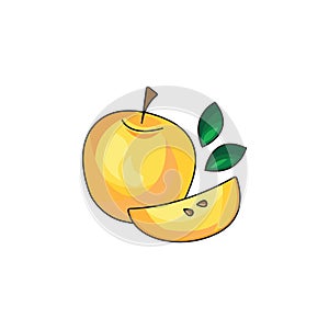 Yellow Apple vector icon symbol