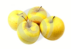 Yellow apples isolated on a white background.