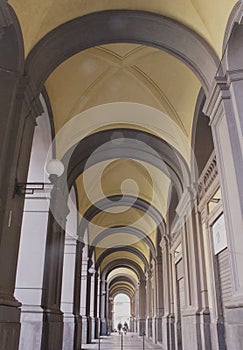 Yellow Archway in European city