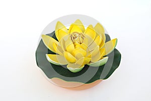 Yellow artificial lotus photo