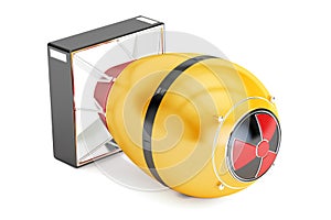 Yellow atomic bomb, 3D rendering