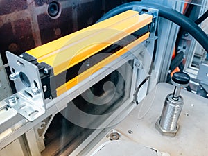 yellow automatic sensor install in machine or area need to safety control photo