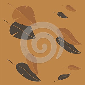 Yellow Autumn Leaves Falling Vector Background