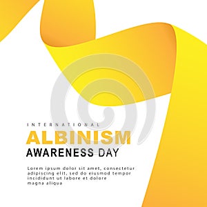 Yellow awareness ribbon - symbol of a rare genetic disease. Concept of the poster for the International Albinism Awareness Day