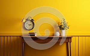 Yellow Backdrop for On-Wall Credence Table -Generative Ai