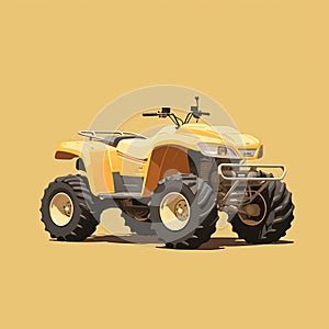 Yellow Background Atv In Annibale Carracci Style: Clean And Simple Design