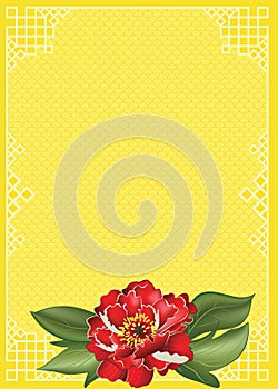 Yellow background conceived as a support for Chinese / Vietnamese / Korean greeting cards