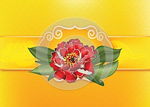 Yellow background conceived as a support for Chinese / Vietnamese / Korean greeting cards