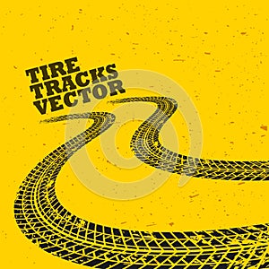 Yellow background with grunge tire tracks
