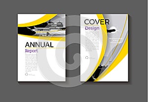 Yellow  background layout  abstract  modern cover design modern book Brochure template,annual report, magazine and flyer Vector a4
