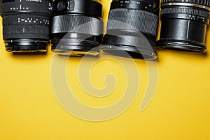 Yellow background and lenses