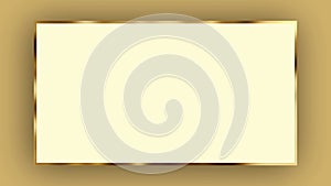 On a yellow background, a light yellow rectangle frame with a gold border, free space for text and product advertising