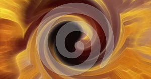 Yellow background of twisted swirling energy magical glowing light lines abstract