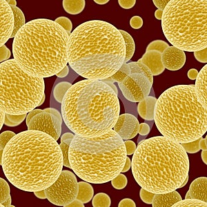 Yellow bacteria or virus spheres in blood, generated texture