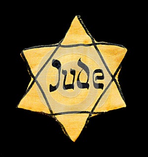 Yellow badge of Star of David is is a symbol of modern Jewish i