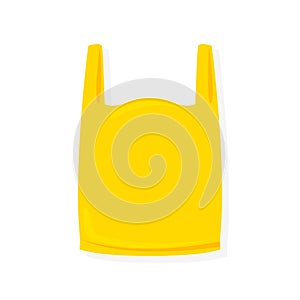 Yellow bag plastic illustration on white background