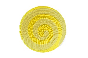 Yellow ball isolated of construction bricks