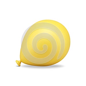 Yellow balloon air helium bubble aero design decorative element realistic 3d icon vector