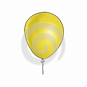 yellow balloon cartoon character illustration with white background