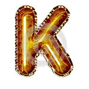 yellow balloon foil honey honeycomb letter k