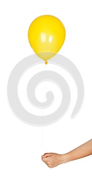 Yellow balloon inflated