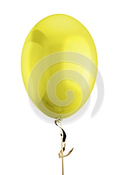 Yellow balloon isolate on white