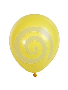 Yellow balloon isolated on white