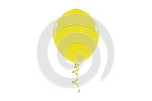 Yellow balloon isolated on white background