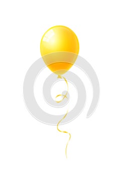 Yellow balloon isolated on white background vector