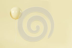 Yellow balloon minimalist pastel birthday celebration