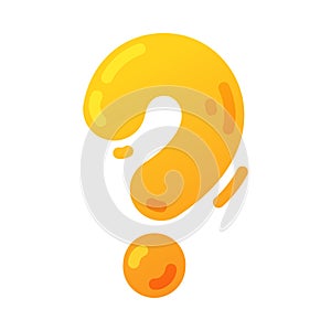 Yellow Balloon Question Mark or Interrogation Point as Punctuation Mark Vector Illustration
