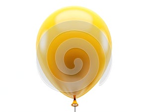 A yellow balloon on a white background