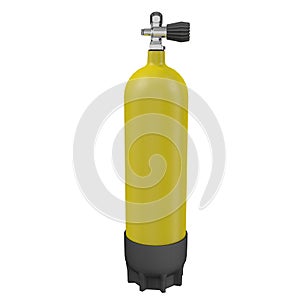 Yellow balon for diving on an isolated white background. 3d illustration photo