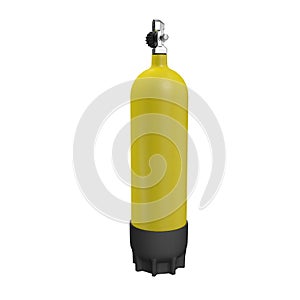 Yellow balon for diving on an isolated white background. 3d illustration photo