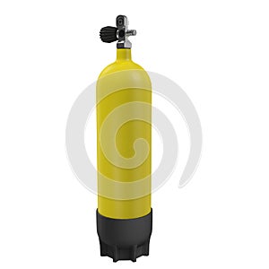 Yellow balon for diving on an isolated white background. 3d illustration photo