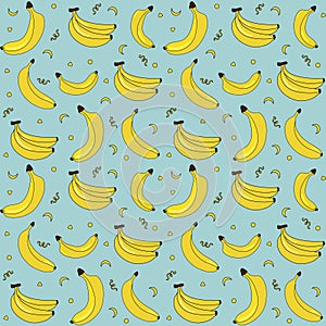 yellow banana pattern on blue background minimalistic bananas pattern