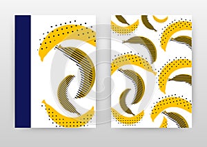 Yellow banana seamless texture design for annual report, brochure, flyer, poster. Dotted, lined abstract banana background vector