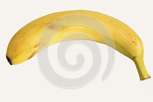 Yellow banana view on top isolate