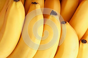 Yellow bananas close-up, Macro in full screen photo