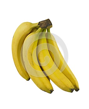 YELLOW BANANAS ON WHITE BACKGROUND