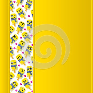 Yellow banner copy space vector template with melting ice cream. Modern geometric abstract square background for web
