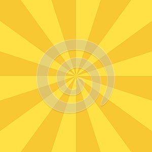 Yellow banner with Sun rays, lines background