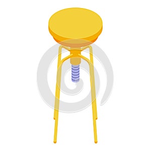 Yellow bar stool icon isometric vector. Modern chair