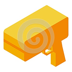 Yellow barcode scanner isometric icon vector illustration