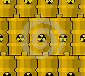 Yellow Barrel with poisonous waste pattern. radioactive Canister