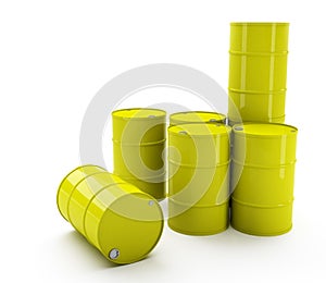 Yellow barrels or drums