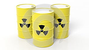 Yellow barrels for radioactive biohazard waste