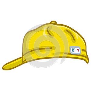 Yellow Baseball Cap Hat Illustration Vector