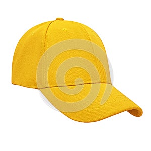 Yellow baseball cap isolated