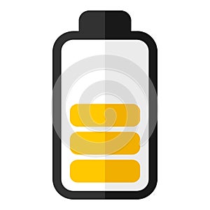 Yellow Battery Energy Indicator Flat Icon